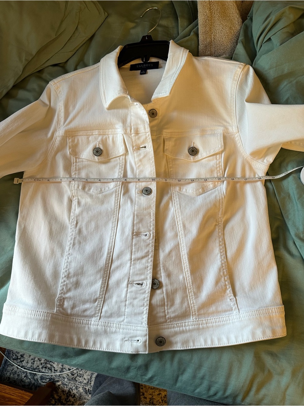 Talbots Off-White Denim Jacket with Button Front - Picture 2 of 5